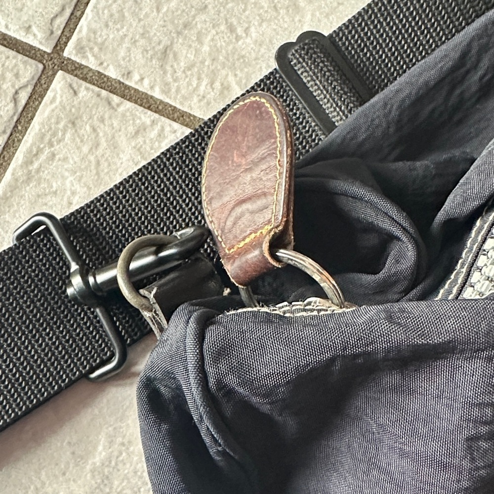 DC SPORT Minimalist Y2K Black and Taupe Sports Duffel Bag - Picture 8 of 10